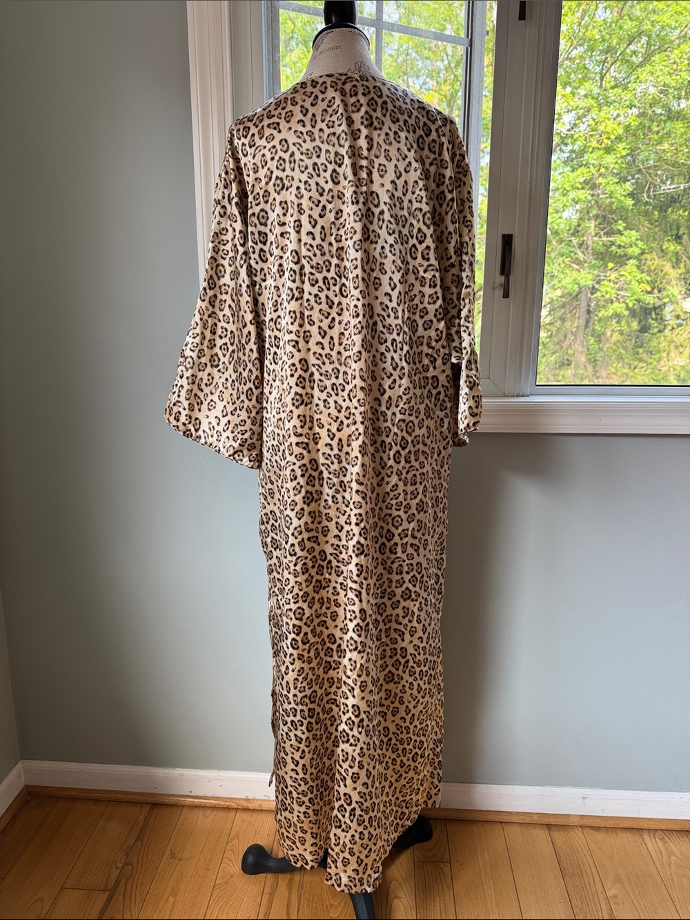 Lord and Taylor vintage leopard print house dress kaftan OS - Picture 3 of 5